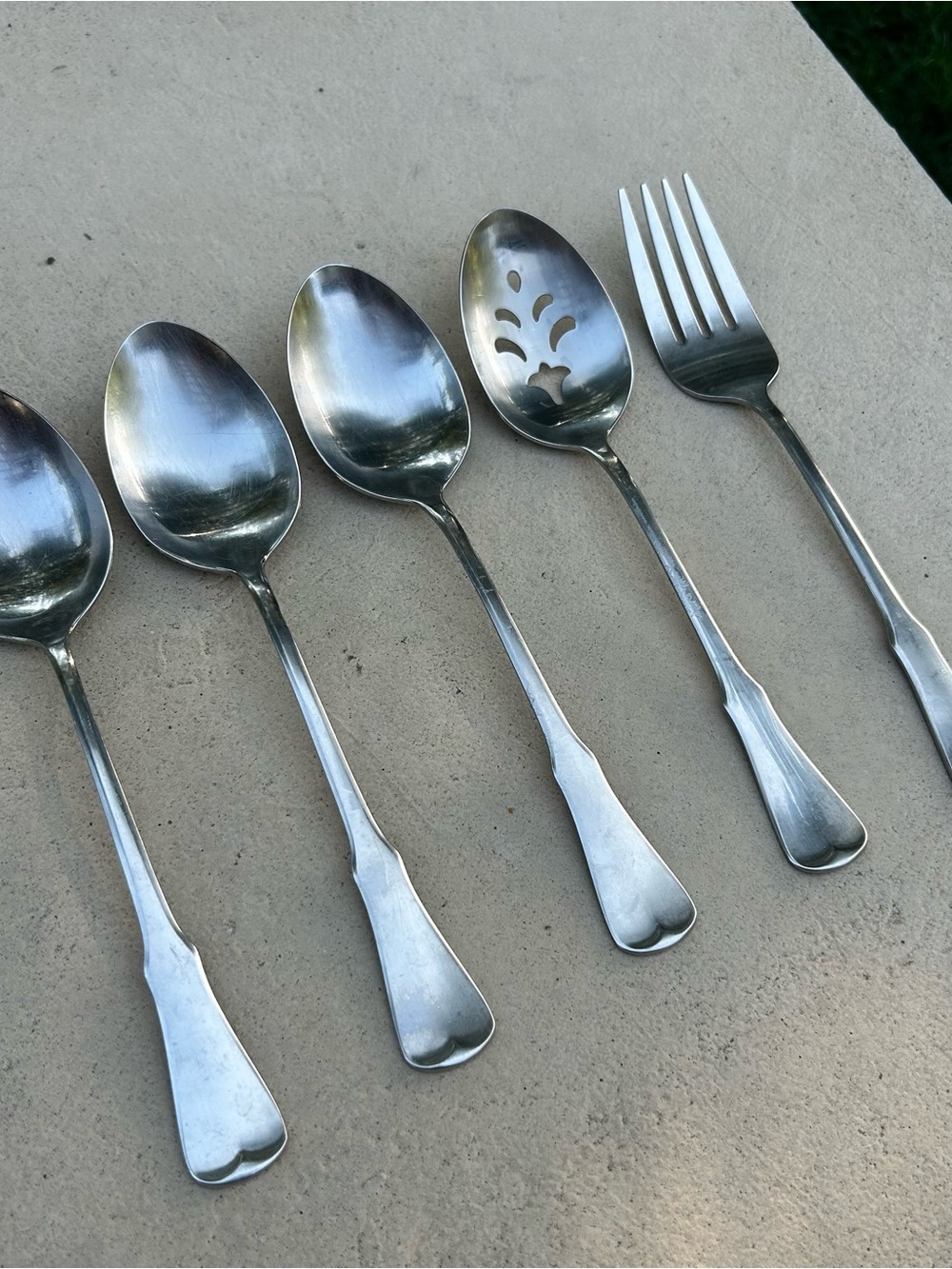 Oneida Patrick Henry Serving Utensils - Spoons, Slotted Spoon, Fork